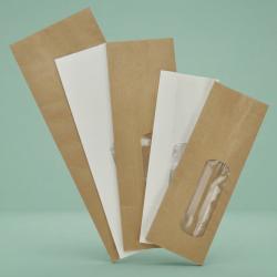 Papieren blokbodemzakken 7 cm x 20 cm 25 stuks